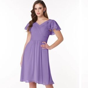 Azazie Dress Size 10 Purple A-Line Bridesmaid Wedding Formal Easter Prom